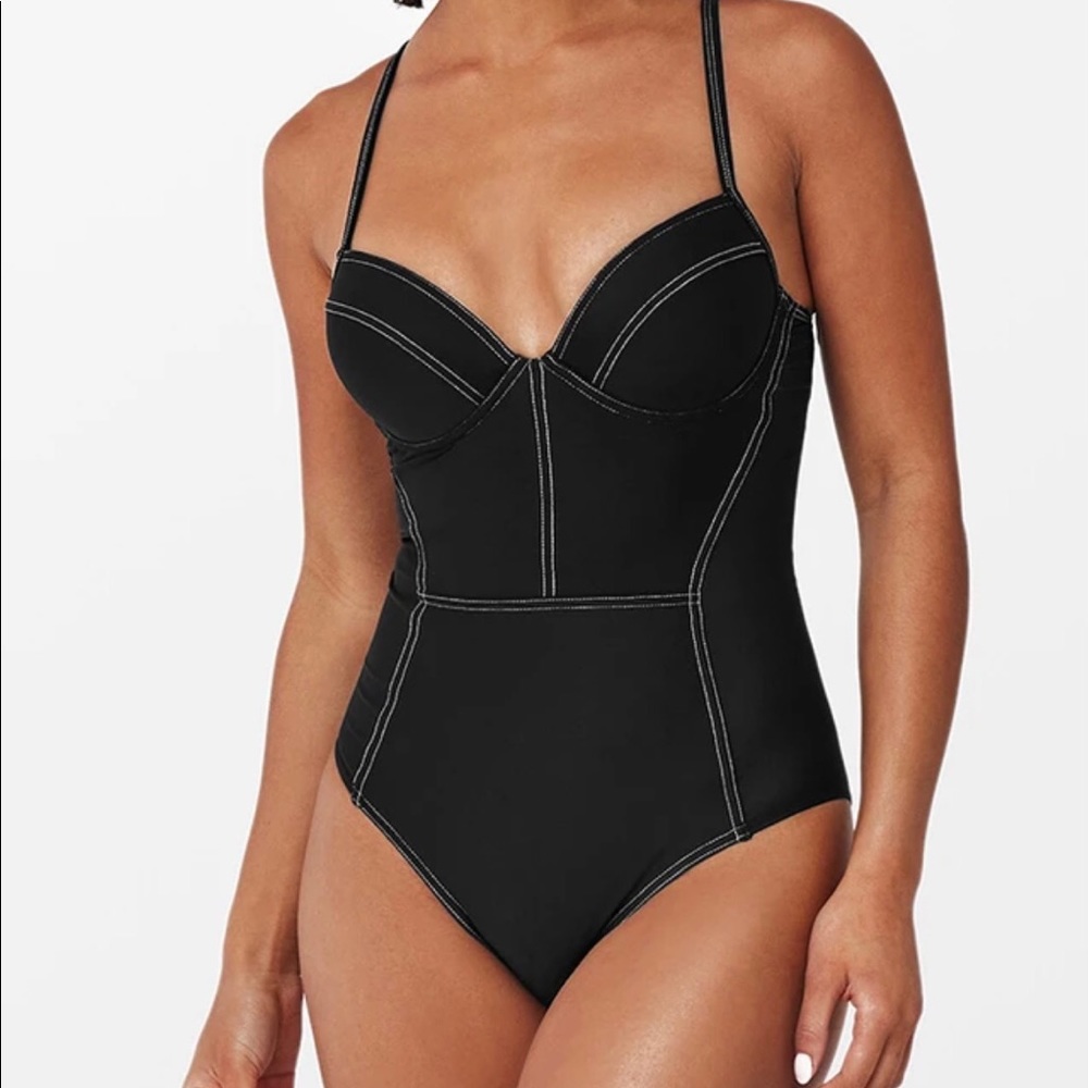 One Piece Swimsuit w/ Mesh Sides